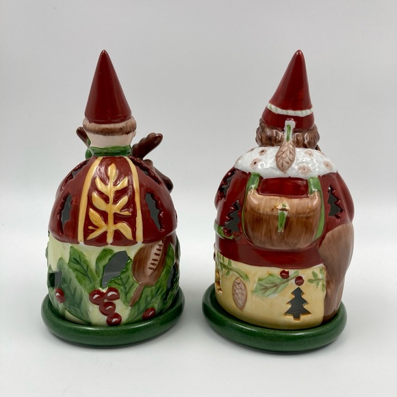 Villeroy and Boch Christmas Fairy Lamps, Set of 2 Elves with Deer Candle Holders - Picture 2 of 6